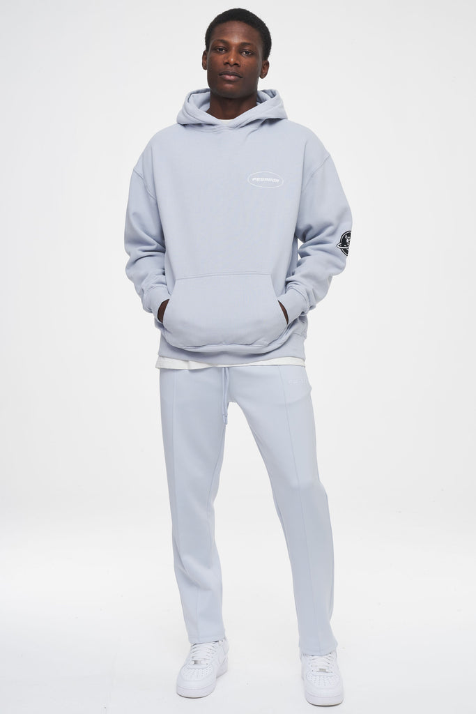 Logo Wide Track Pants Sea Ice Bottoms | Men Ahead of Time Male 