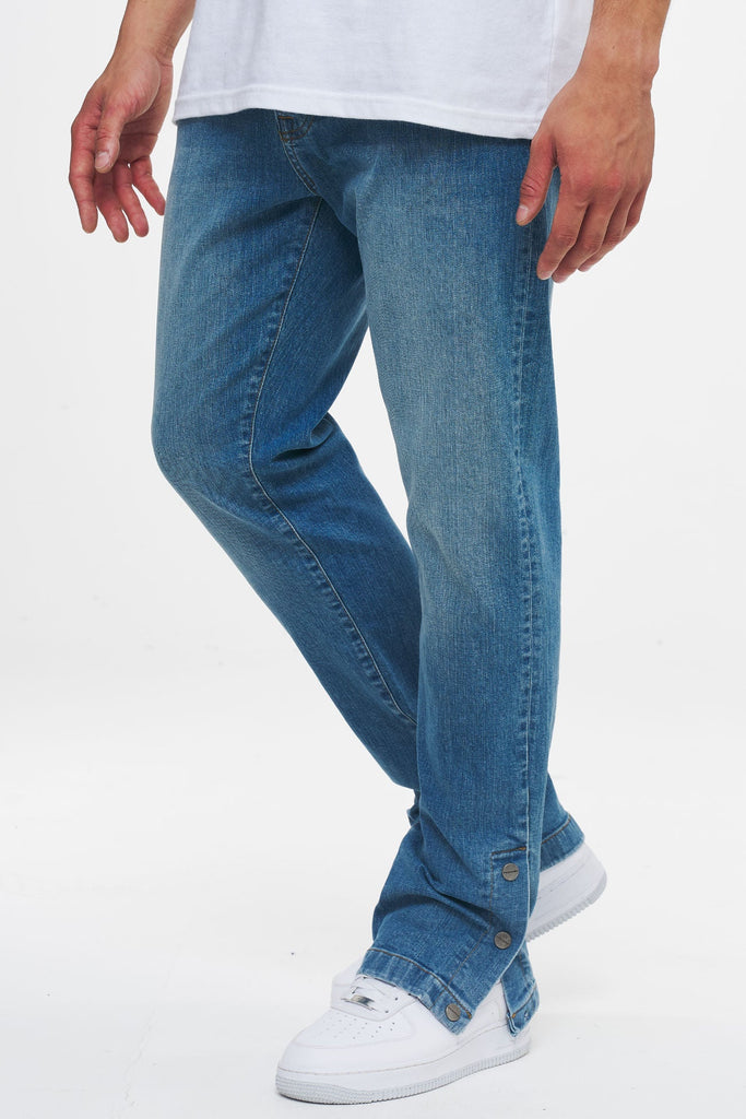 Moa Button Jeans Washed Vintage Blue Jeans | Men Ahead of Time Male 