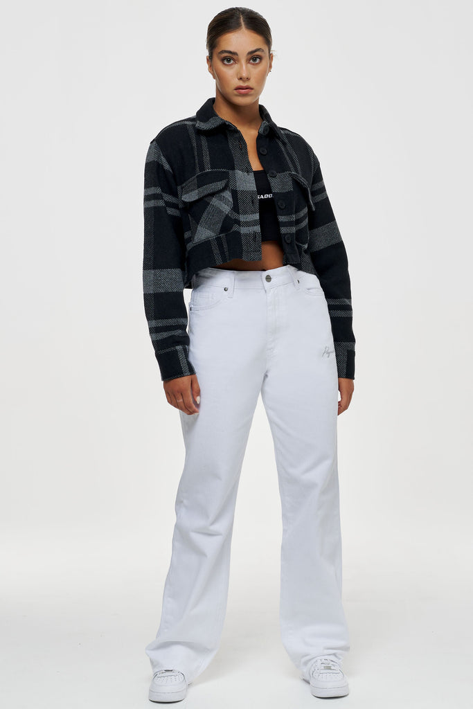 Levy Cropped Flannel Shirt Dove Grey Shirts | Women Modern Reality Women 