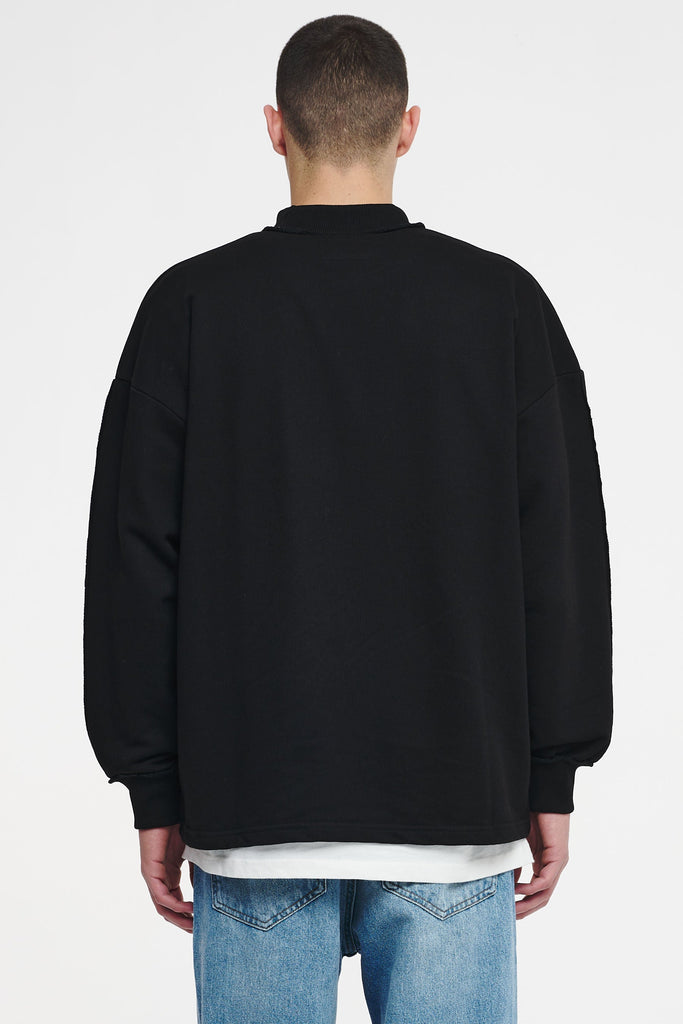 Minot Oversized Longsleeve Black Sweater | Men Cold Hearted | Male 