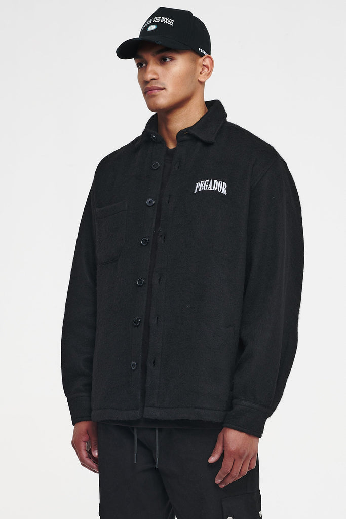 Flato Logo Embroidery Heavy Flannel Shirt Onyx Black Flannels | Men Cold Hearted | Male 