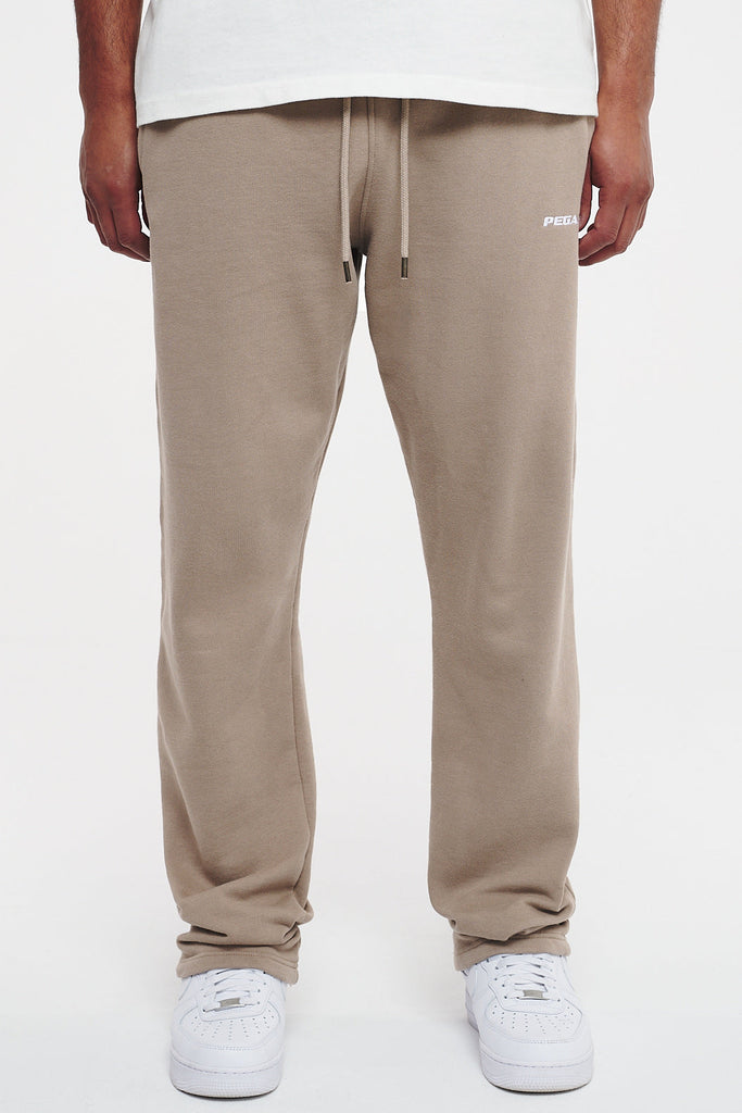 Logo Wide Sweat Pants Washed Taupe Bottoms | Men Cold Hearted | Male 