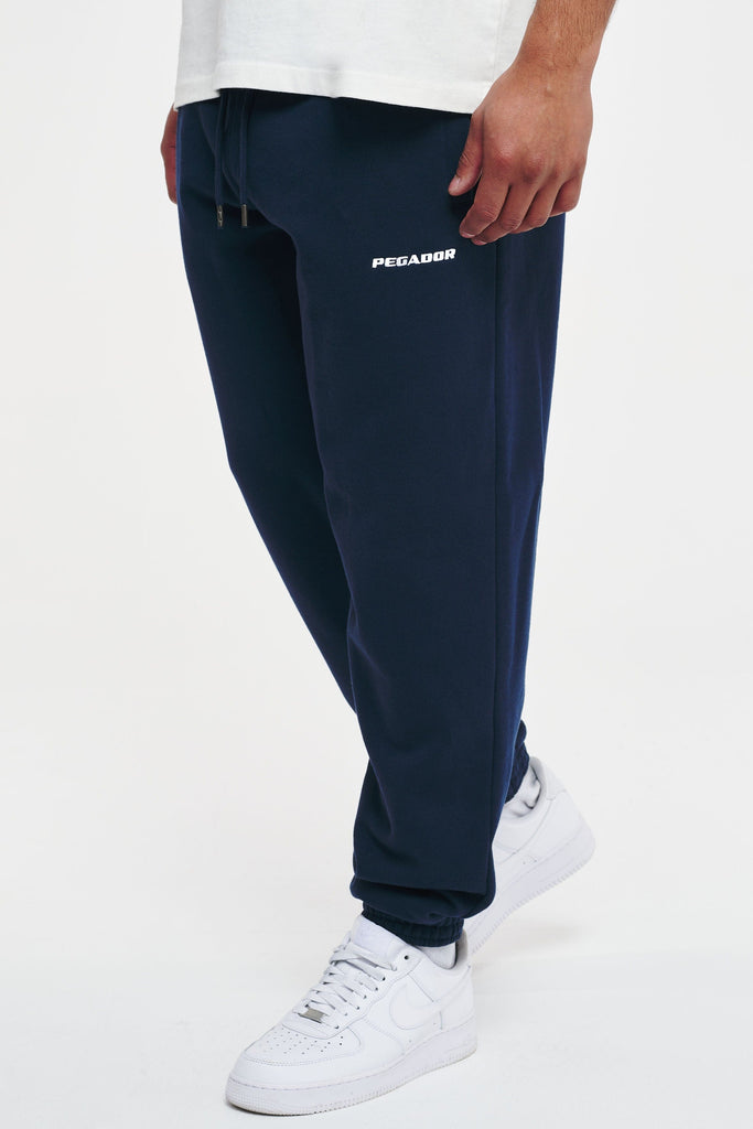 Logo Heavy Sweat Jogger Washed Midnight Blue Bottoms | Men Cold Hearted | Male 
