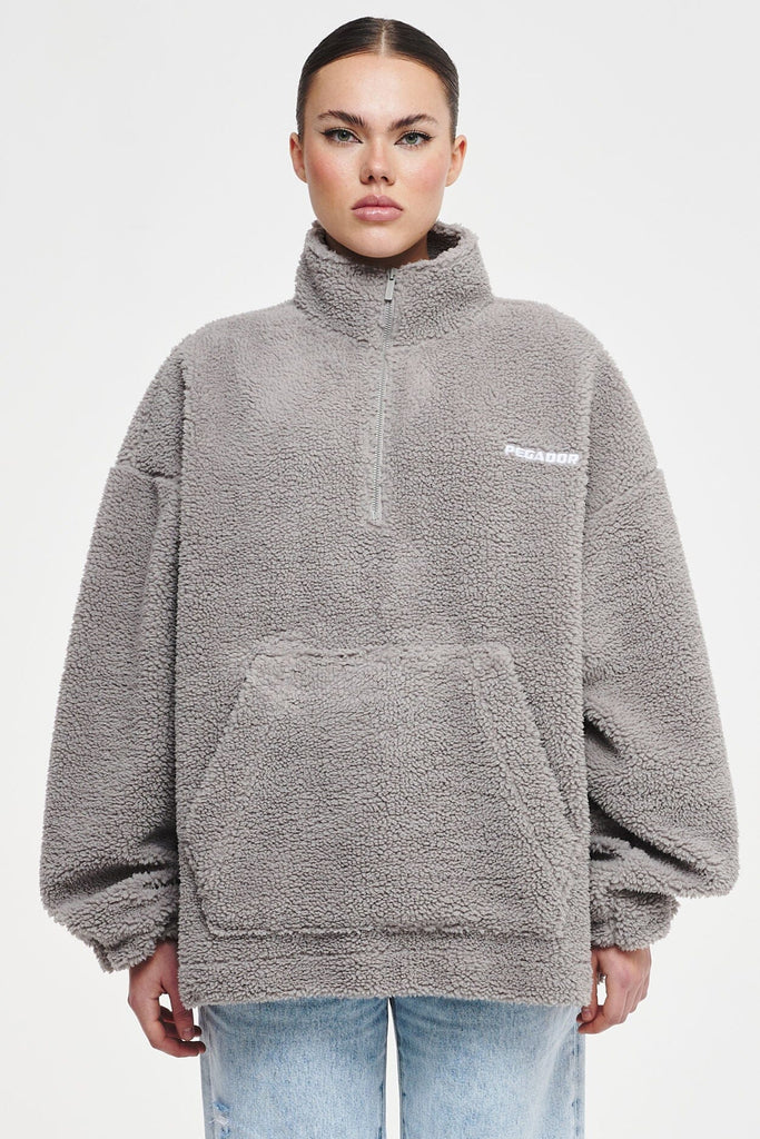 Roy Teddy Halfzip Sweater Mountain Grey Sweater | Women Cold Hearted | Female 