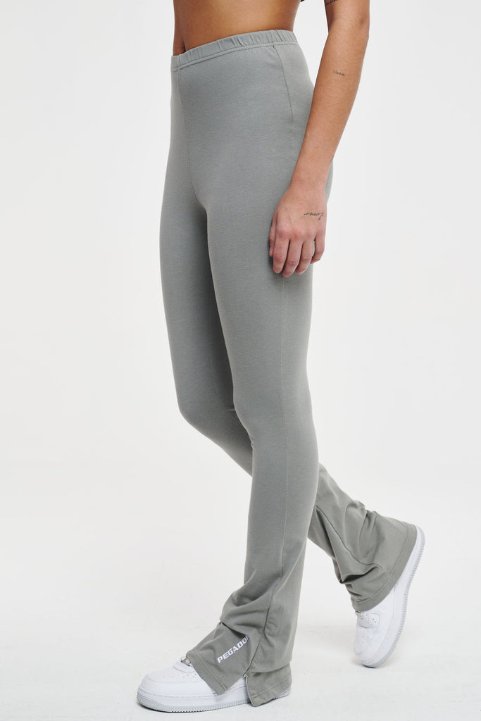 Bell Flared Sweat Leggings Washed Mountain Grey Bottoms | Women Cold Hearted | Female 