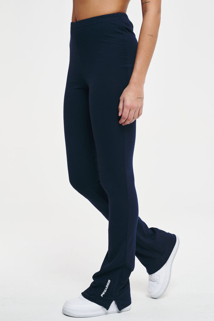 Bell Flared Sweat Leggings Washed Midnight Blue Bottoms | Women Cold Hearted | Female 