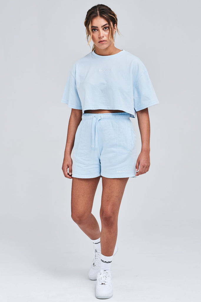 Sully High Waisted Short Washed Ice Blue Shorts | Women Modern Reality Women 