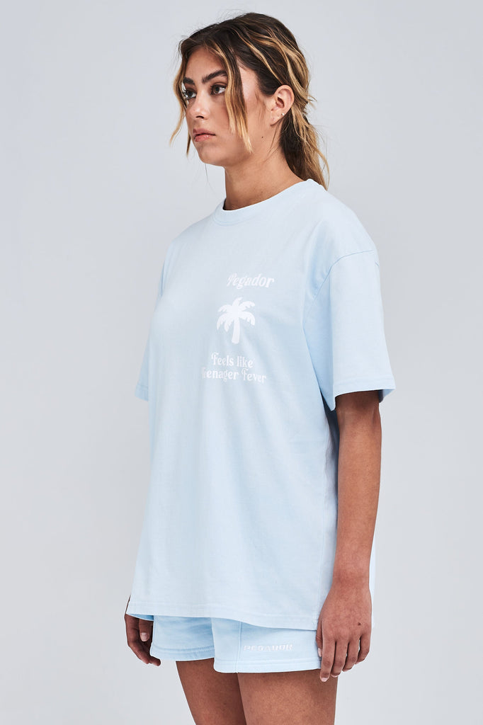 Collins Oversized Tee Washed Ice Blue Tees | Women Modern Reality Women 