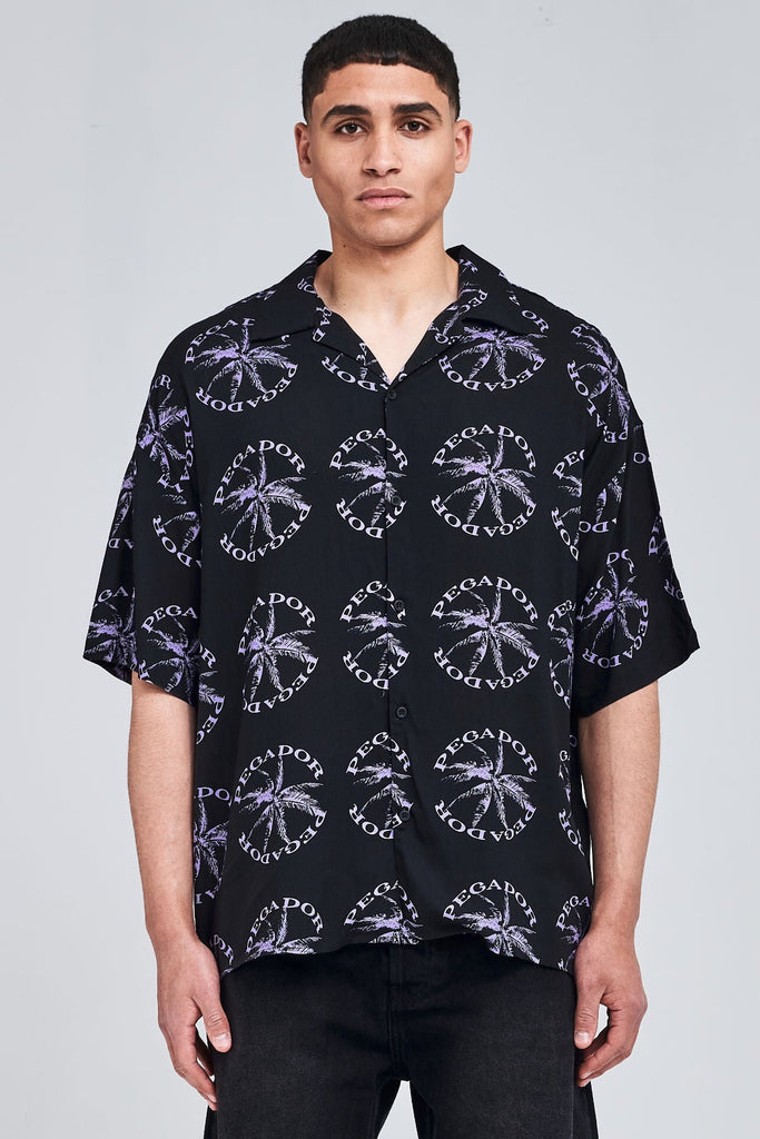Micco Summer Shirt Black Purple Paste Shirts | Men Modern Reality Men 