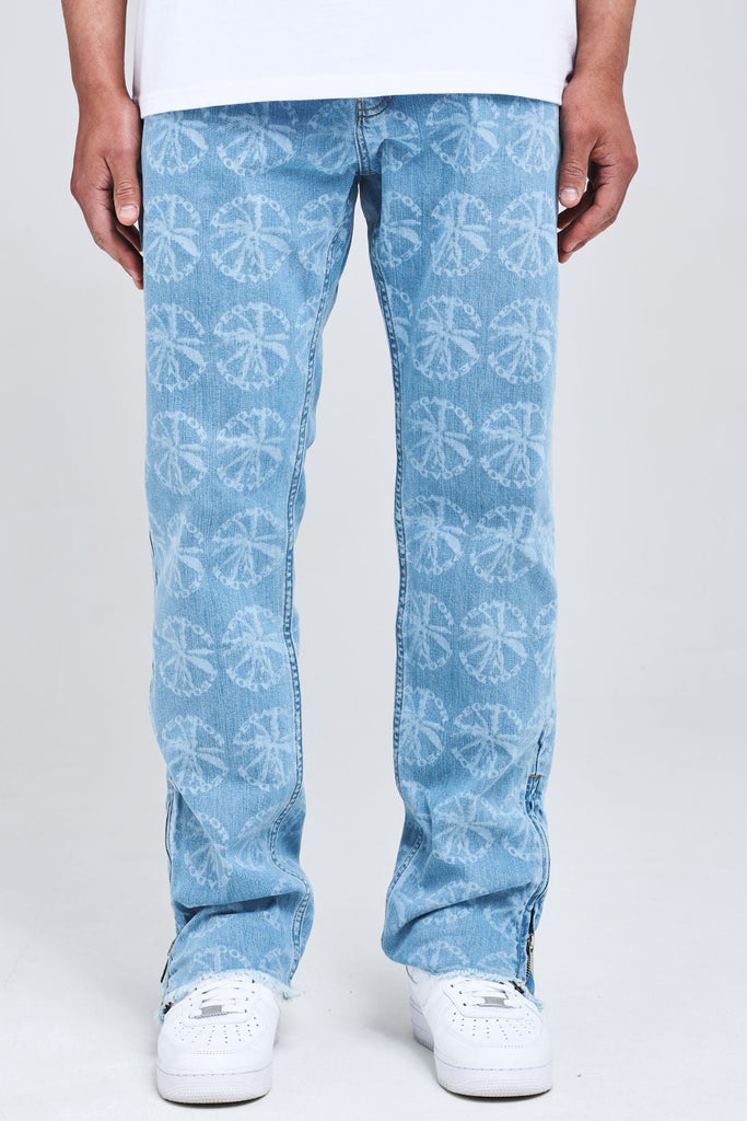 Sumter Monogramm Jeans Washed Light Blue Jeans | Men Modern Reality Men 