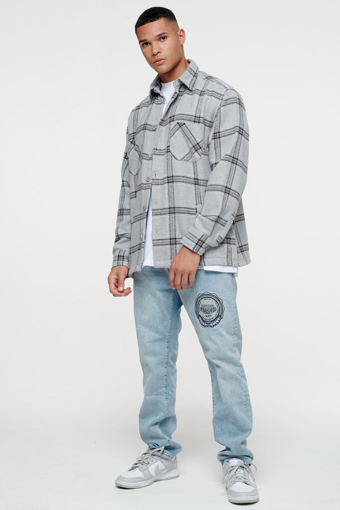 Flato Logo Embroidery Heavy Flannel Light Grey Cornsilk Flannels | Men No Role Model Men 