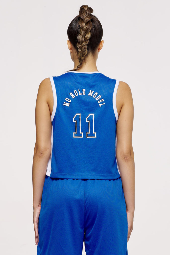 Costa Cropped Basketball Shirt Deep Blue Shirts | Women No Role Model Female 