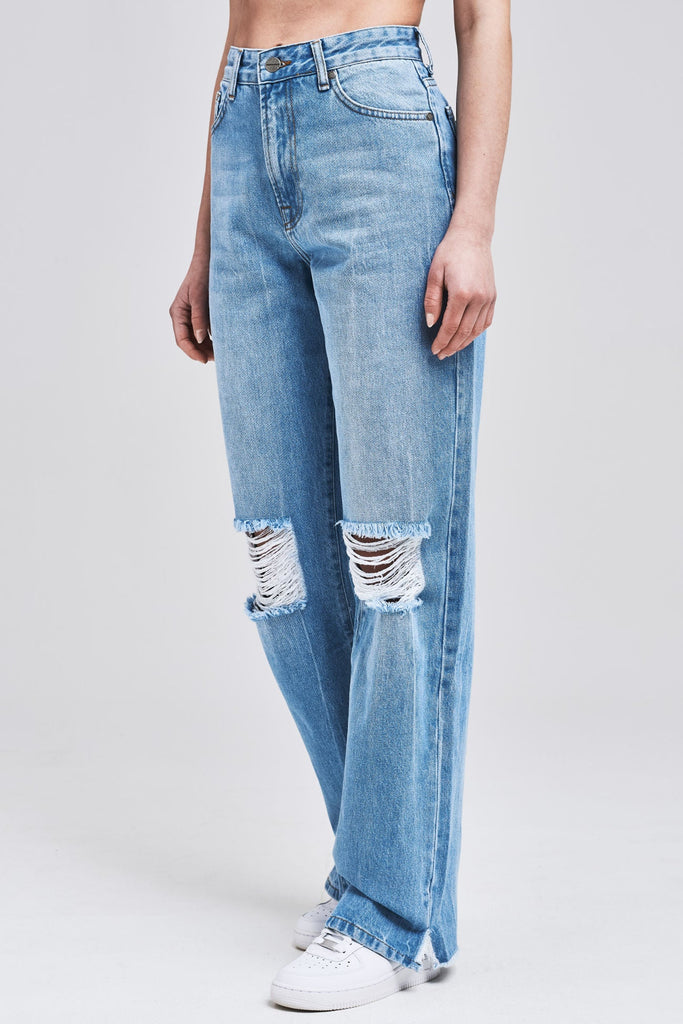 Mayall Distressed Wide Jeans Washed Blue Jeans | Woman Life We Chose Female 
