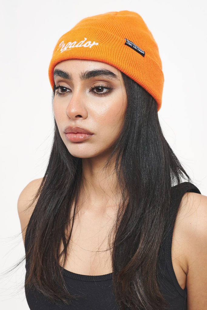 Birch Fisherman Beanie Sunrise Orange White Headwear | Women Trust The Process | Women 
