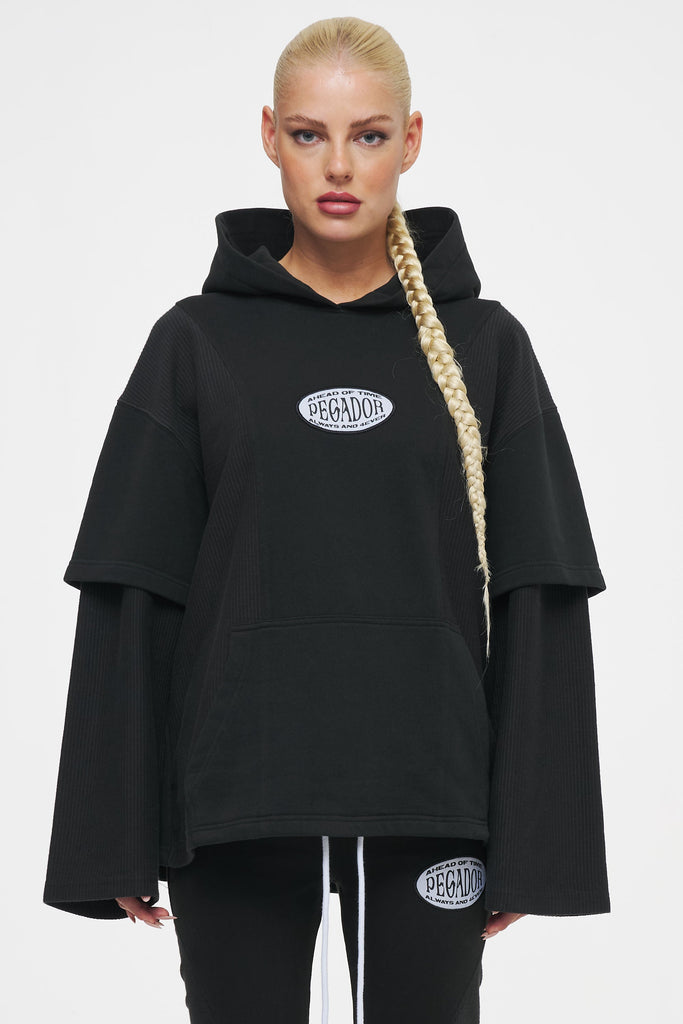 Laholm Double Layered Oversized Hoodie Washed Black Hoodies | Women Ahead of Time Female 
