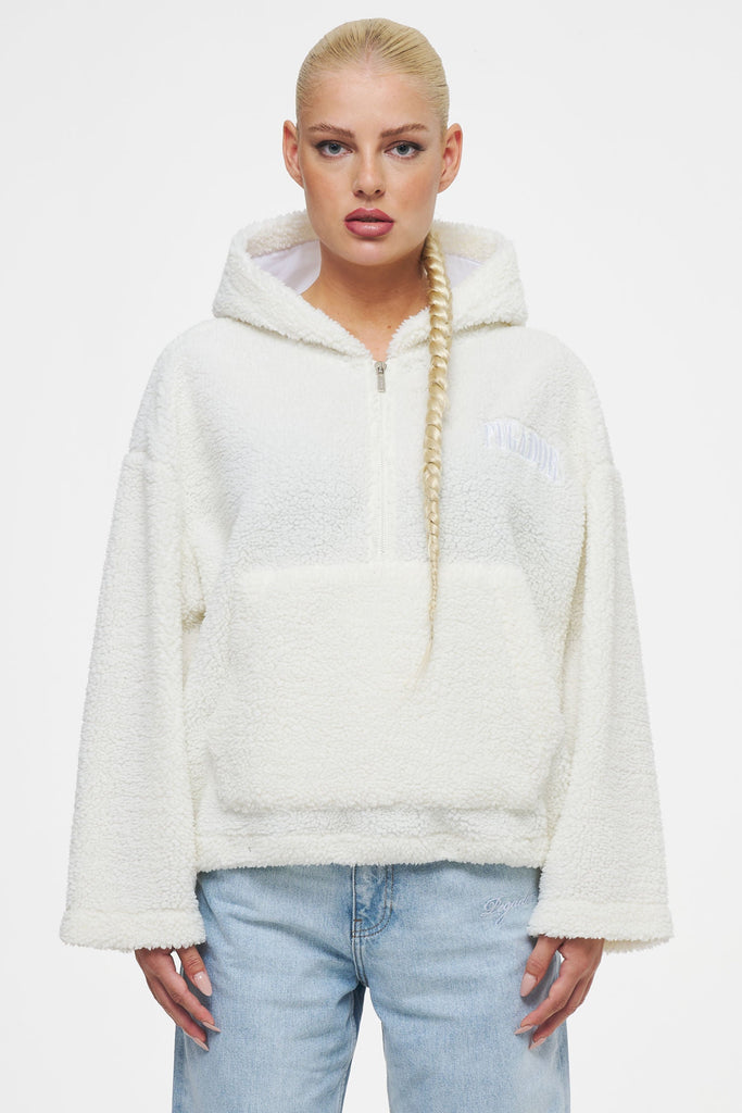 Arvika Teddy Halfzip Hoodie Pearl White Hoodies | Women Ahead of Time Female 