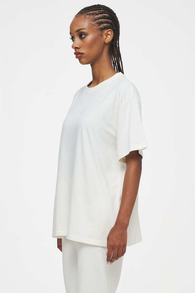 Beverly Logo Oversized Tee Washed Pearl White Tees | Women Ahead of Time Female 