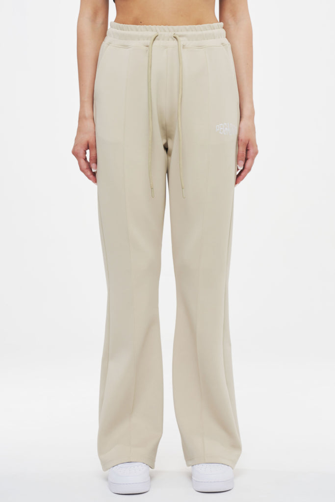 Nola Flared Track Pants Almond Bottoms | Women Ahead of Time Female 